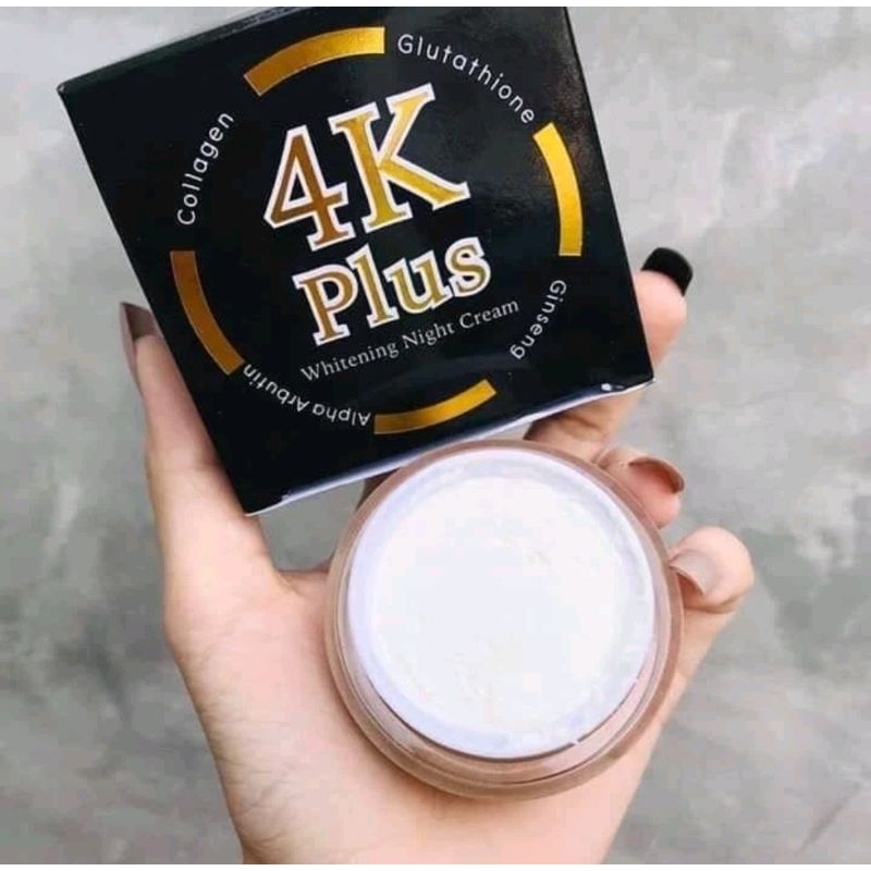 CREAM 4K PLUS WHITENING NIGHT CREAM 20 GRAM (UNTUK PENCERAH WAJAH KULIT NORMAL)