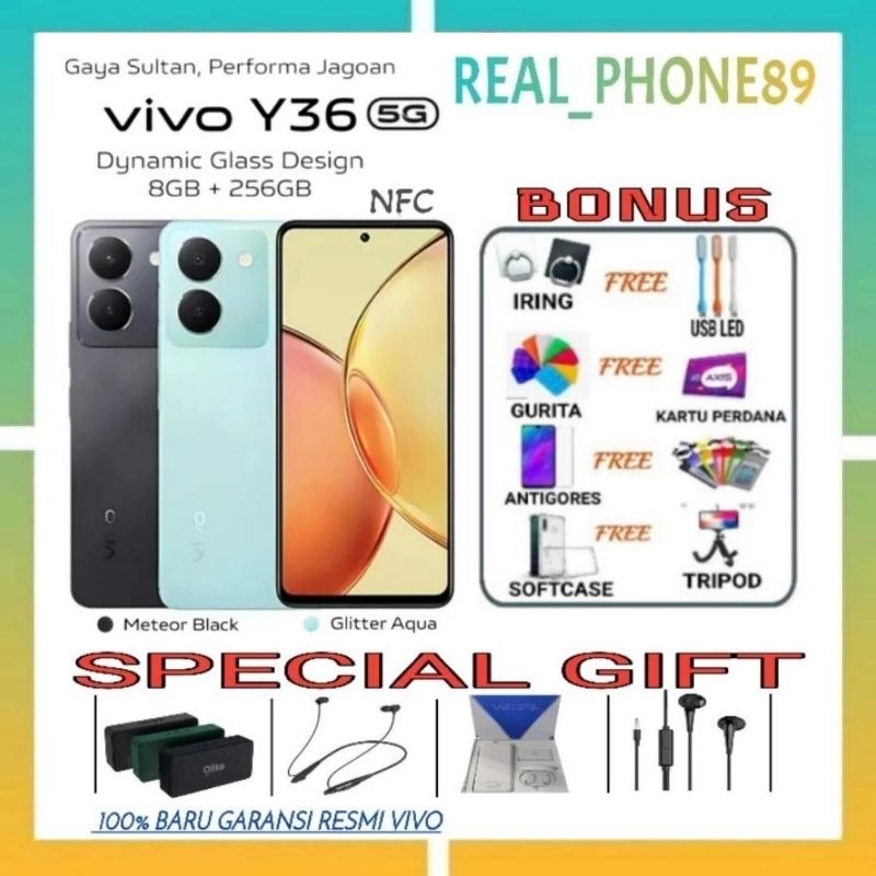 VIVO Y36 4G NFC - Y36 5G RAM 8+8GB/ROM 256 Y 36 5G 8/256 | Y22 4/64 GB GARANSI RESMI RESMI VIVO INDO