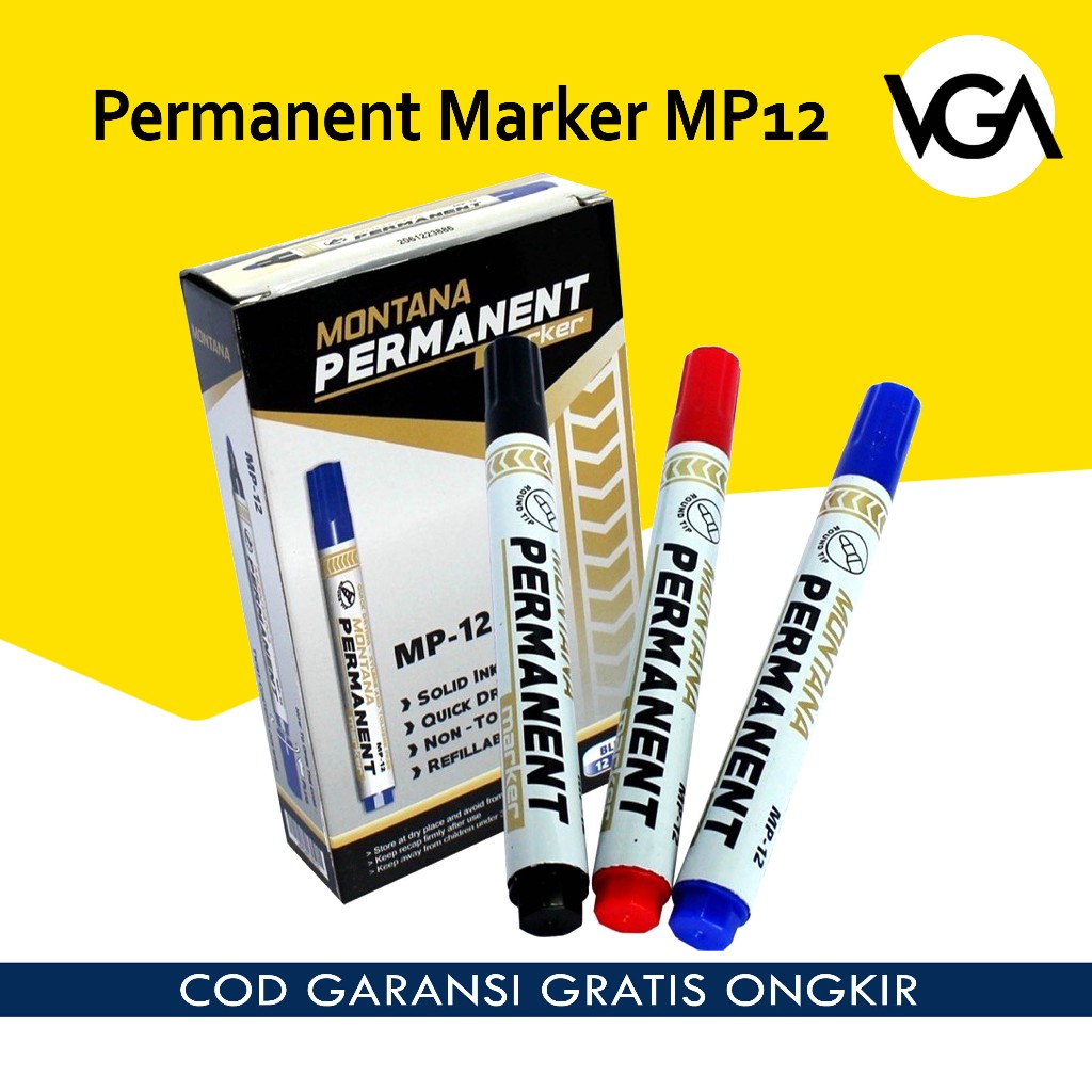 

Spidol Permanen Permanent Mp-12 MP12 Permanent Marker - Hitam VA131