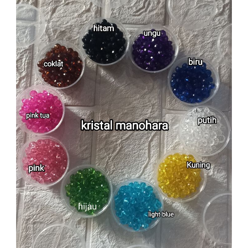 manik manik bulat kristal manohara monte akrilik bening bahan kerajinan
