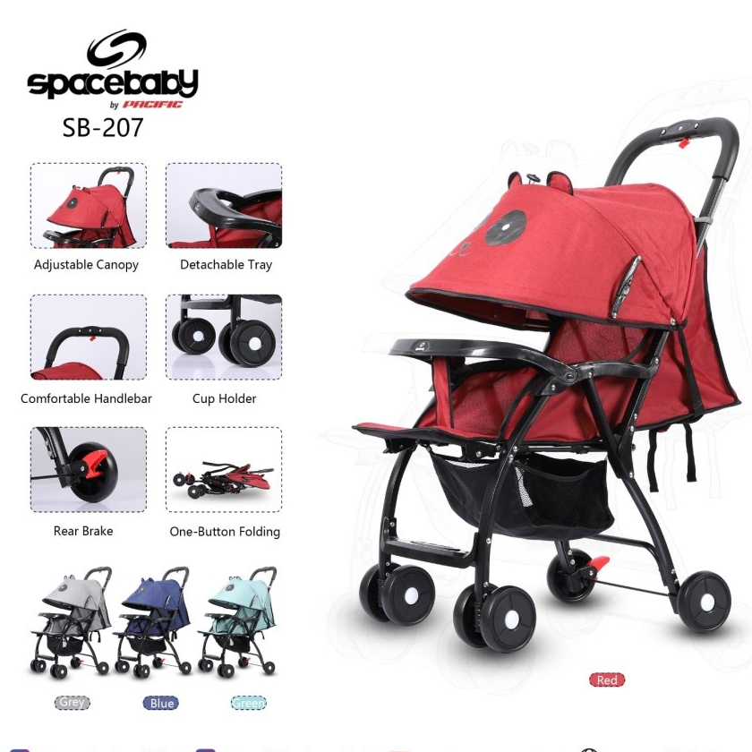 SpaceBaby Stroller Bayi SB-207 Kereta Dorong Bayi || SB 207 Stroller SpaceBaby Buat Bayi