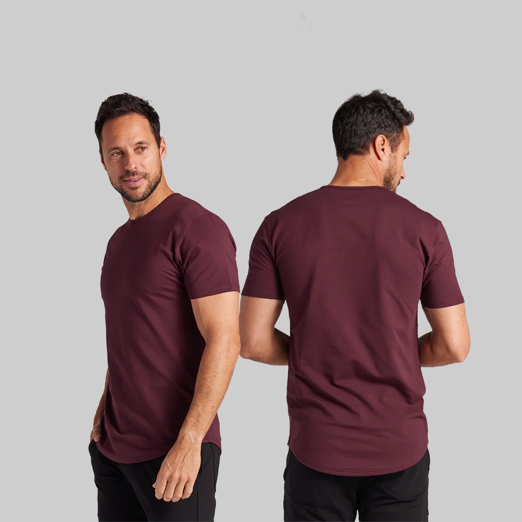 BYZF INDONESIA - New Drop Cut Lux Signature | Kaos Anti Bakteri | Katun US. Pima 30s | Burgundy