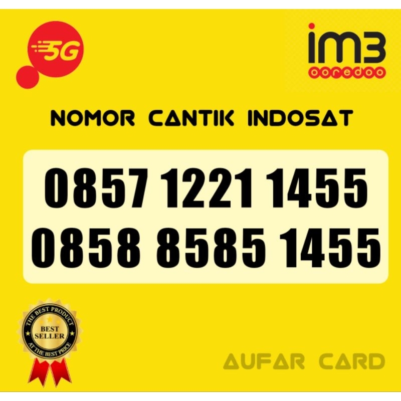 Kartu Perdana Nomor Cantik Indosat im3 Cantik 1455 Super x858 8585 1455