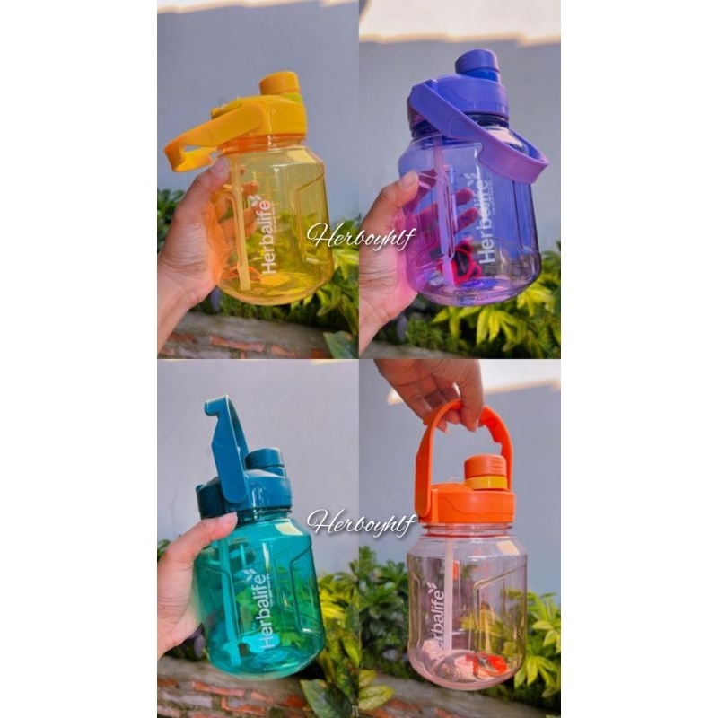 Botol 1,2 liter transparan dengan 2 cara minun ada sedotan