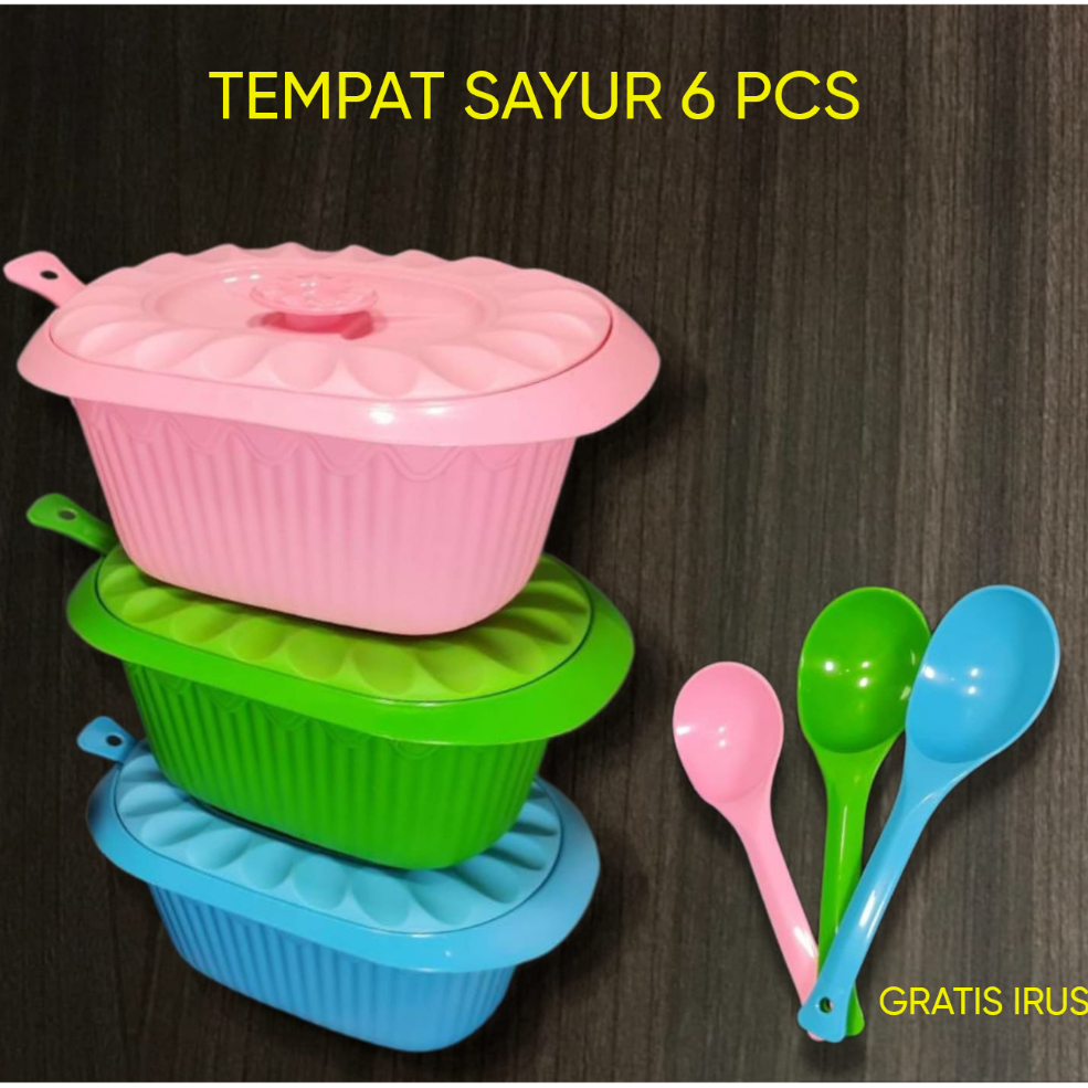 COD 6SET wadah prasmanan free centong Basi wadah sayur Grosir isi 6 set warna