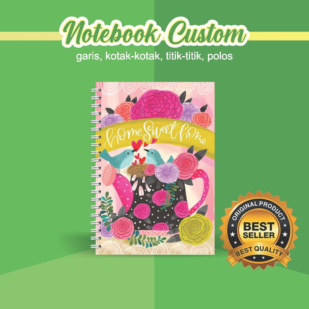 

NOTEBOOK A5 CUSTOM CATATAN/JURNAL BOOKPAPER GRID/KOTAK2#DOTTED/TITIK2#BLANK/POLOS