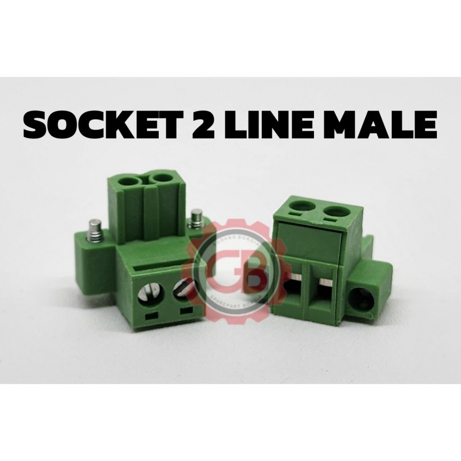 SOCKET DU 2 LINE MALE / SOCKET 2 KAKI MESIN BORDIR KOMPUTER