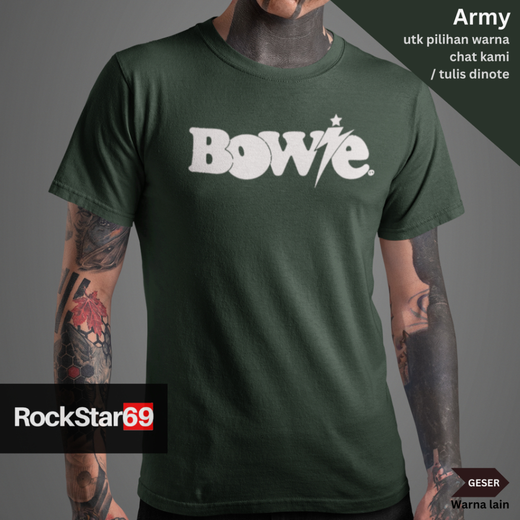 Kaos Band BOWIE   Size XS - 7XL Kaos Dewasa BigSize Big Size Jumbo Dan Kaos Anak | Kaos Band Premium