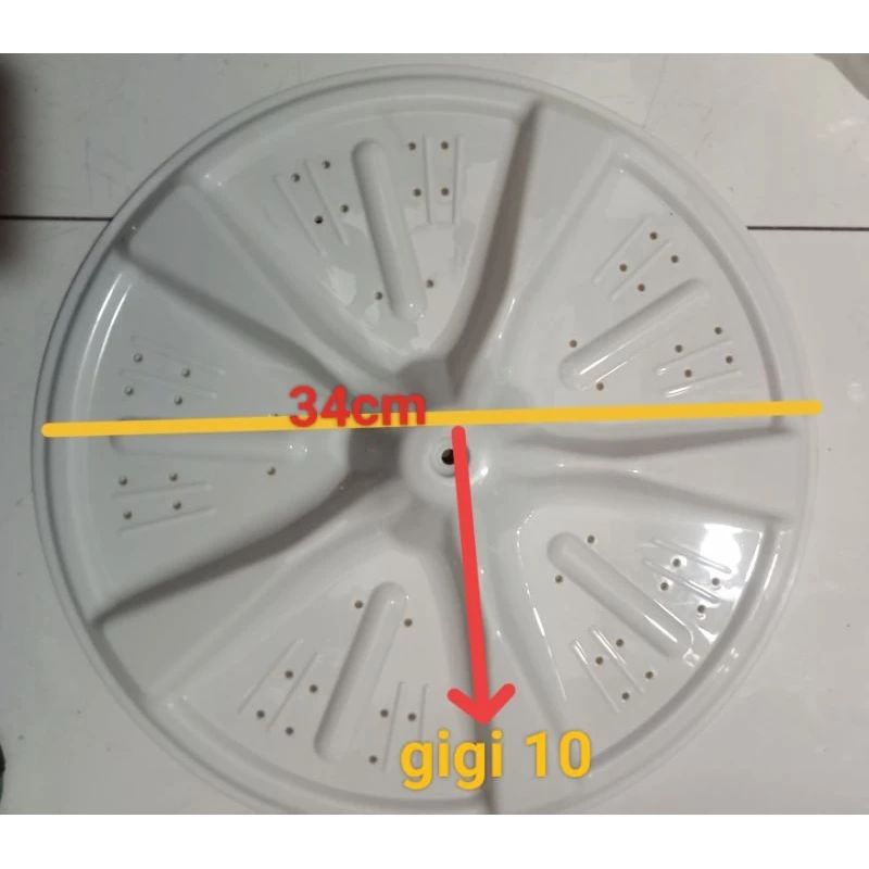 pulsator mesin cuci 2 tabung original Sharp gigi 10 diameter 34cm