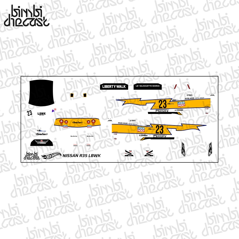 Decal Hotwheels Nissan R35 LBWK Silhouette Works Transparan