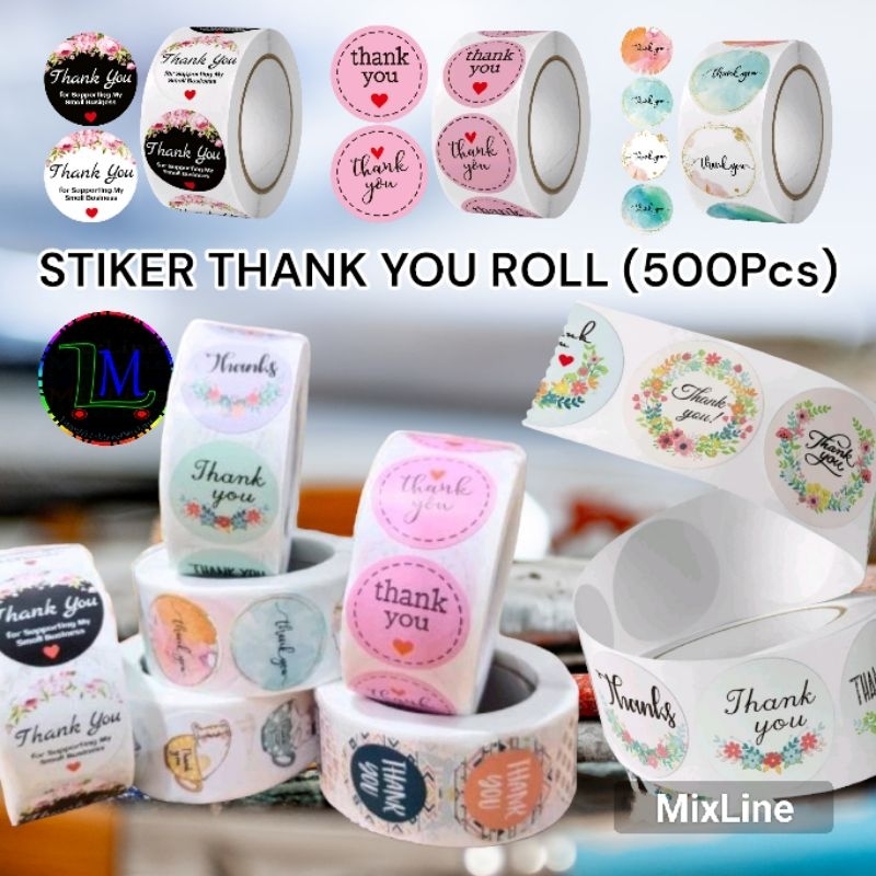 

Sticker Thank You 500pcs/Roll Stiker Terimakasih