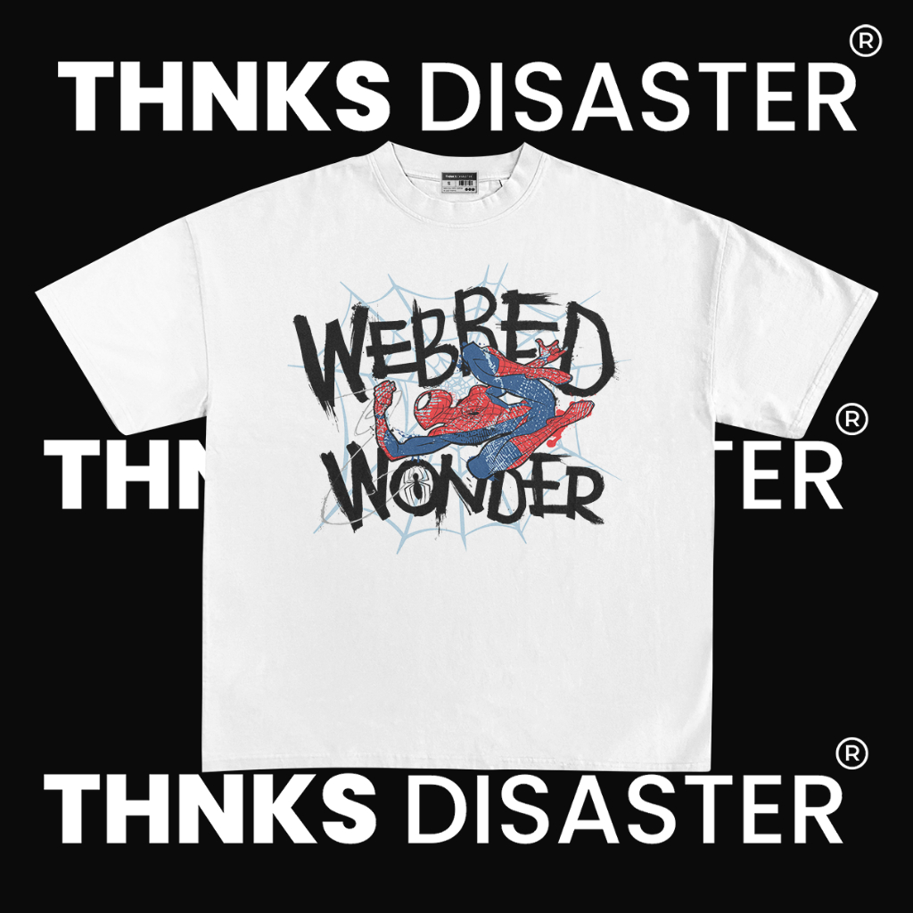 THNKSDISASTER | KAOS SPIDERMAN WEBBED WONDER AVENGERS MARVEL | COMBED 24S | UNISEX | GRUNGE | BAND |