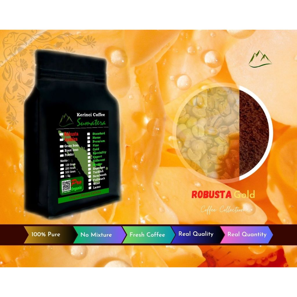 

Kopi Kerinci Robusta Gold - Bubuk 250 Gram - 100 % Murni - Kerinci Regency - Jambi