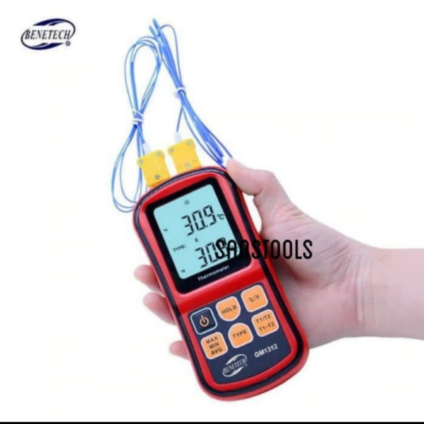 

Benetech GM1312 dual input thermometer thermocouple termometer J K Ori Berkualitas