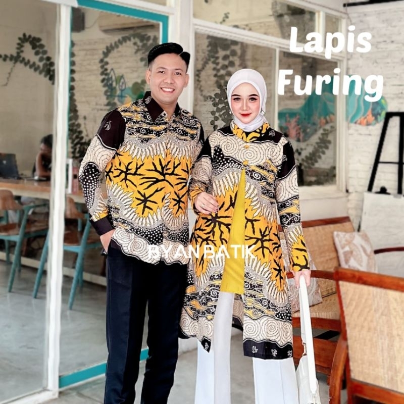 BYAN Couple Batik Lapis Furing Terbaru Kemeja Batik Pria Lengan Panjang Lapis Furing Dan Atasan Tuni