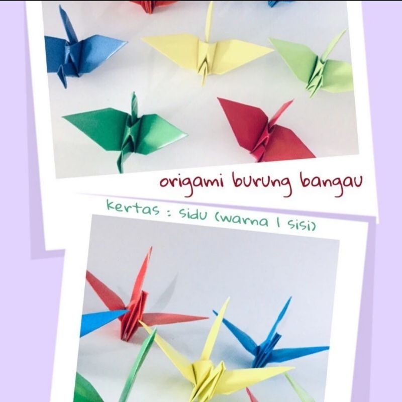 

ORIGAMI BURUNG BANGAU / HIASAN DINDING JENDELA / KERTAS LIPAT WARNA WARNI