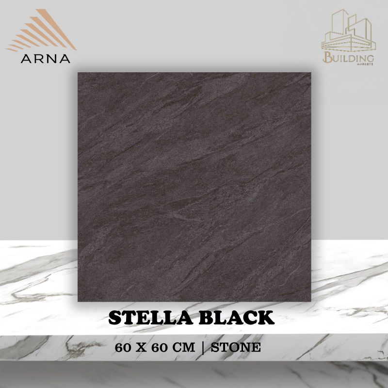 Granite Lantai 60x60 STELLA BLACK/MATT/STONE/CARPORT/ARNA/SERIES