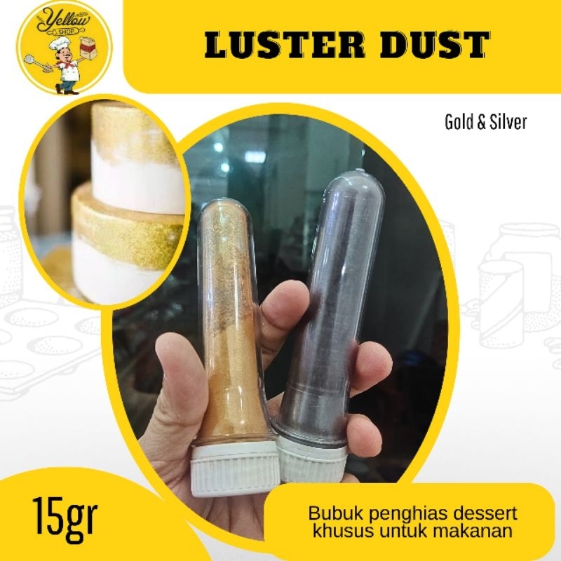 

LUSTER DUST | BUBUK EMAS DAN SILVER UNTUK DEKORASI KUE 15gr