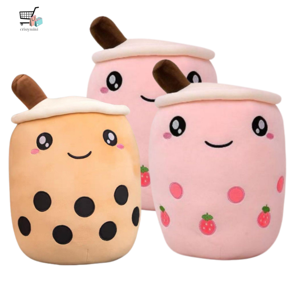 ✨BEST SELLER✨ BONEKA BOBA JUMBO / Boba Milk Tea Pink & Coklat Tanpa LED GALON (43CM X 30CM) / Boneka