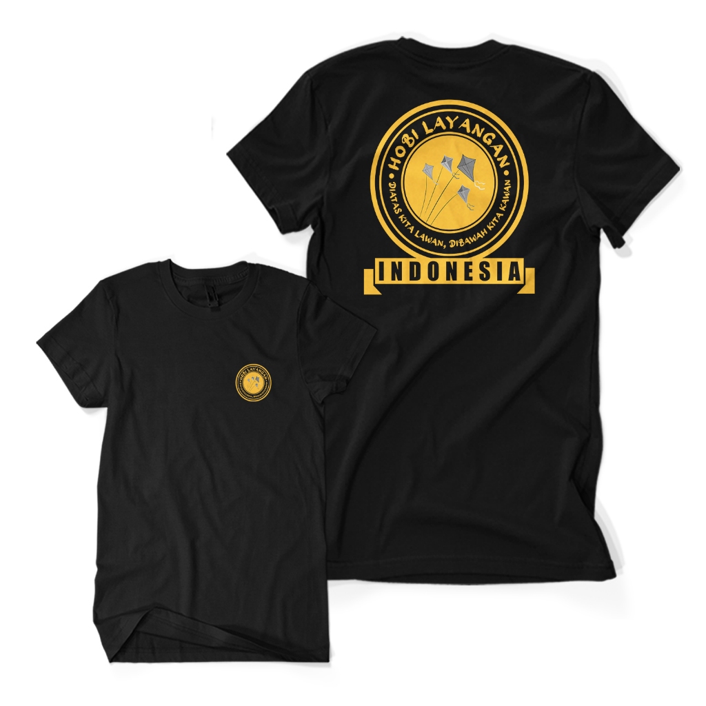 Kaos Distro Premium HOBI LAYANGAN INDONESIA - Baju Penerbang Layang-Layang Unisex Dewasa