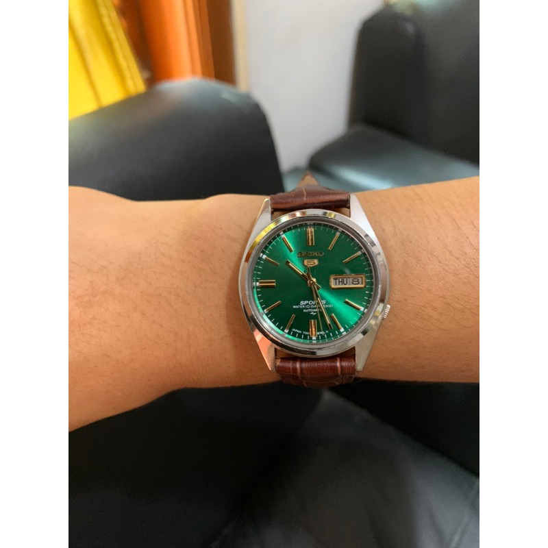 Jam Tangan Seiko 5 Green&Gold Dial Original seiko Movement