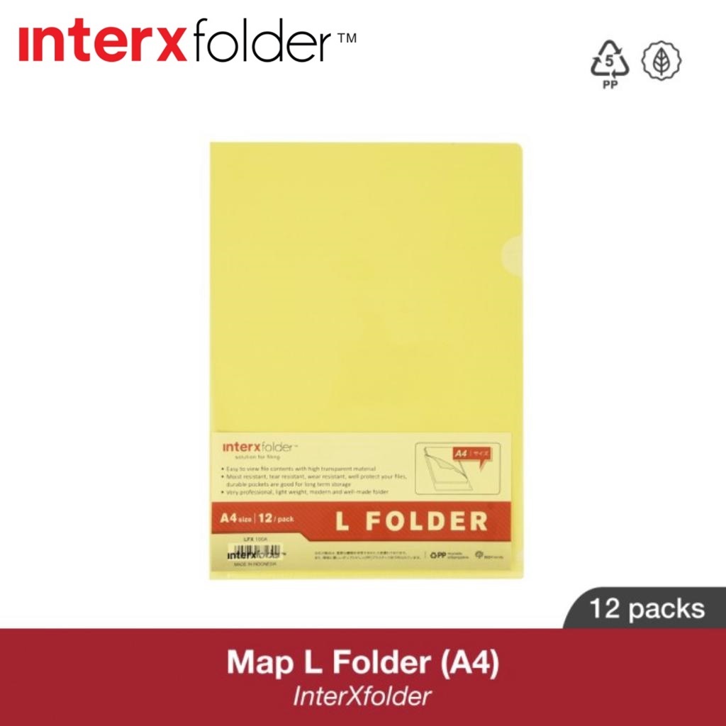 Map Tebal Plastik Bening  / Map L A4 dan FC (Folio) Interxfolder