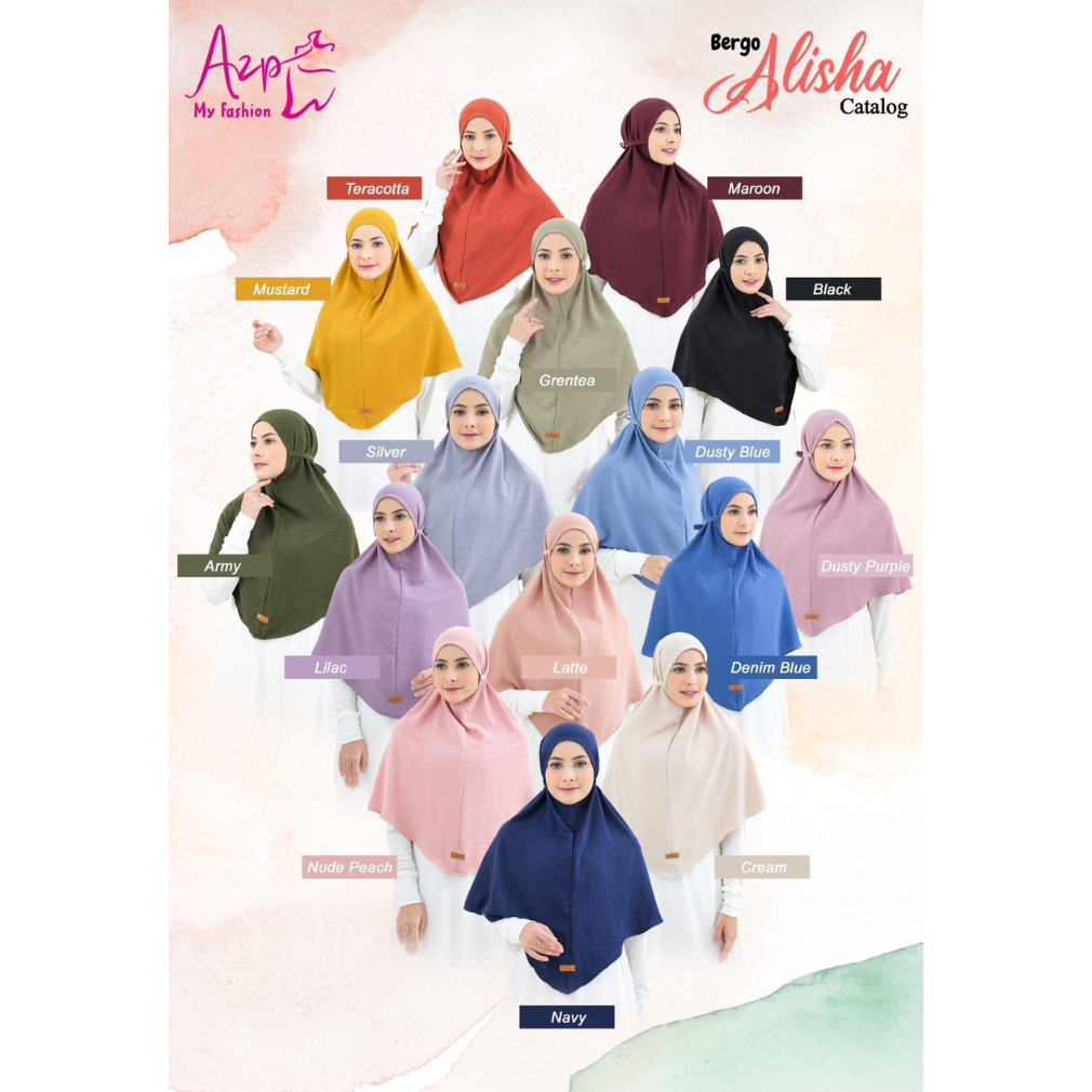 Alisha Bergo Mama | Bahan Cey Airflow | Hijab Instan | tokoaca22 | toko_aca | Cream