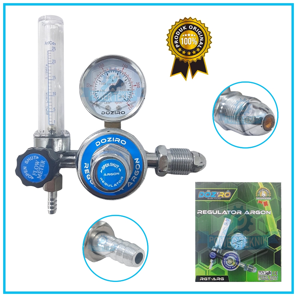 Regulator Argon DOZIRO Regulator Gas Las Argon / Gas Argon Las Karbit Perlengkapan Las