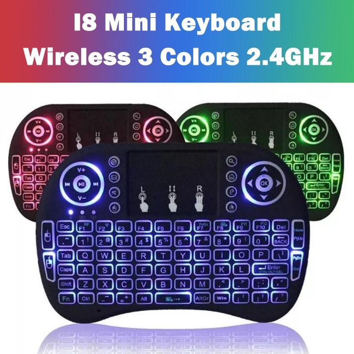 Keyboard Wireless mini i8 RGB Backlit Colorful Touchpad/ Wireless keyboard mini/mini keyboard wirele