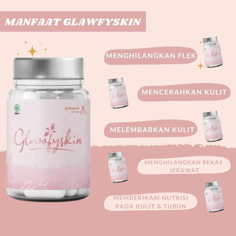 pemutih badan terlaris glawfy booster extra whitening 30 kapsul