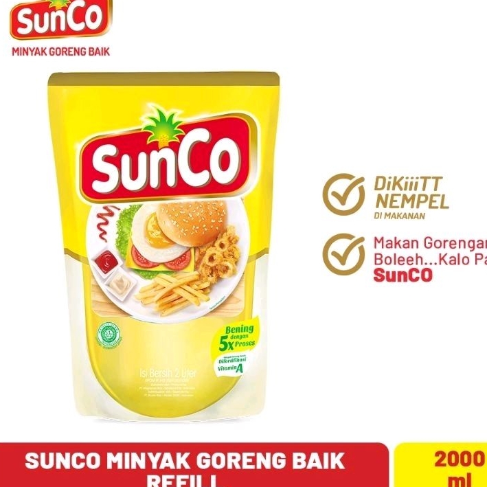 

Bisa Bayar DiTempat SUNCO 2liter Minyak Goreng Kemasan Refill