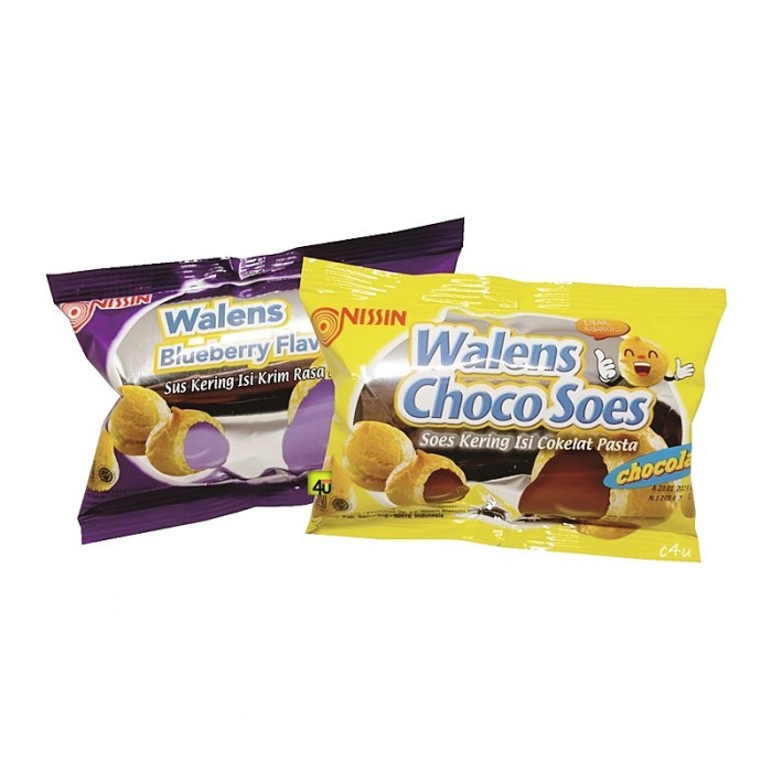 

Nissin Walens Choco Soes / Blueberry Soes Kering Mini Isi Krim Sachet 15gr