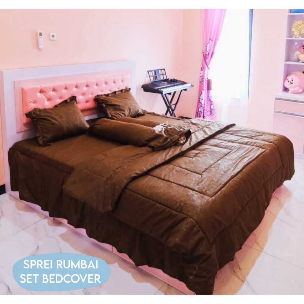 DISKON Sprei Rumbai dan Bedcover Polos Tinggi 30cm
