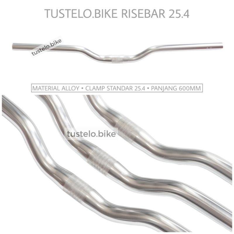 Stang Sepeda Rise Bar Standar 25.4 Chrome Handlebar Risebar Riserbar