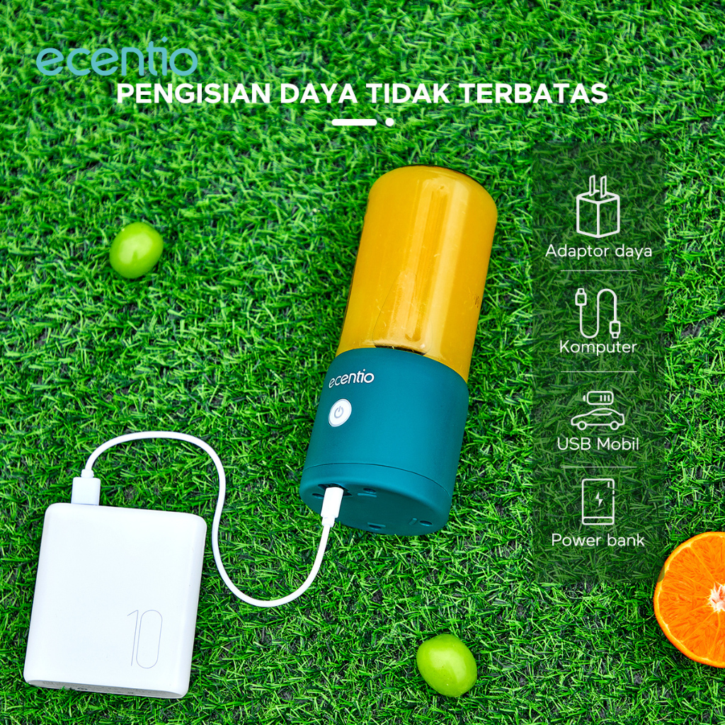 RK ecentio blender portable 8/6 mata pisau jus 380 ml+380 ml jus kaca blender juicer portable mini