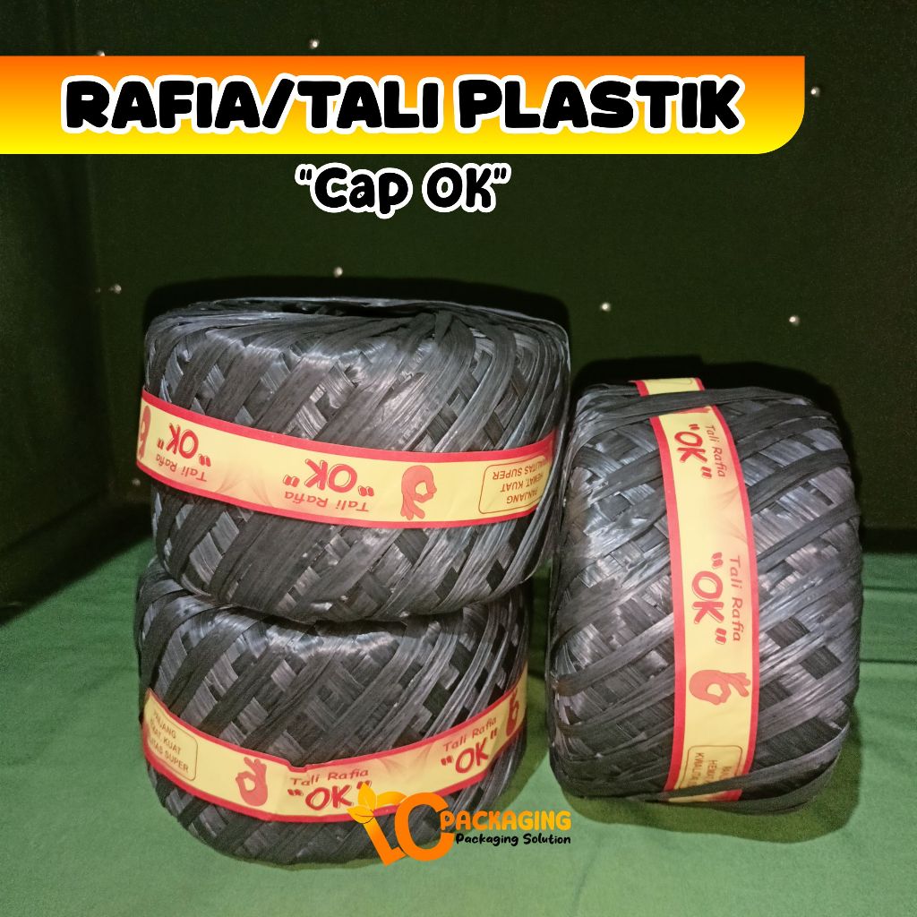 

Tali Rafia Tali Rapia 1 Kg Pasti Ulet Awet MERK OK - TALI RAFIA HITAM 1kg