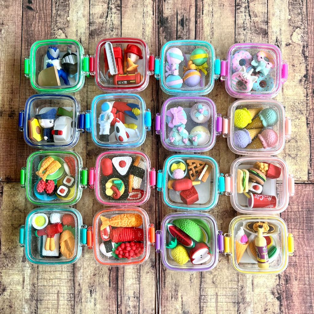 

1 Set Penghapus Lucu Qihao Sensory 8610 8611 8614 8615 8618 - Setip Food dan Hero + Kotak - Fancy Eraser - Collectible Eraser - Penghapus Koleksi - Setip Koleksi