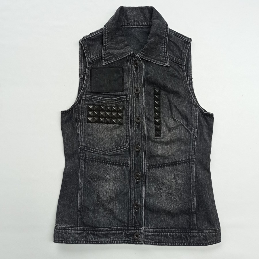 rompi hysteric glamour denim vest punk spike japan original