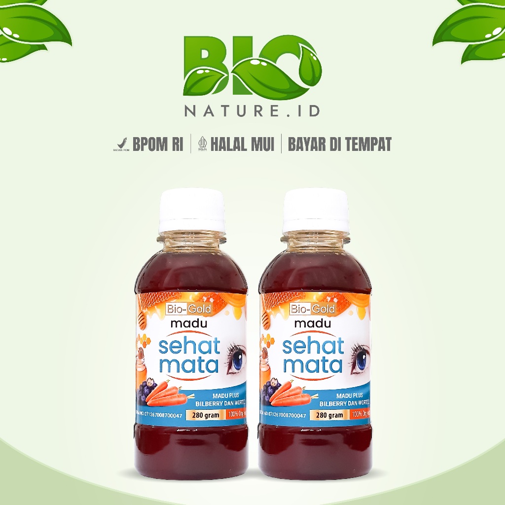 BIOGOLD MADU SEHAT MATA - Paket 2 Botol Madu Mata Atasi Minus, Plus, Silinder Asli BPOM
