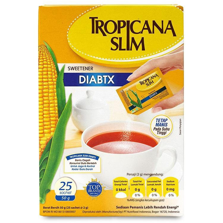 

Tropicana Slim Sweeetener Diabtx 25's Sachet / Pemanis Pengganti gula