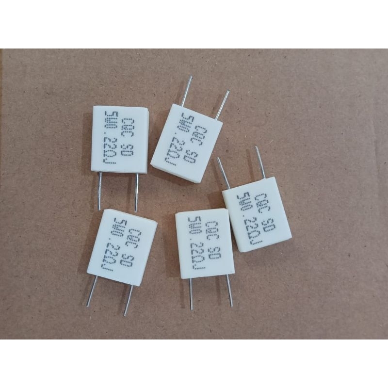 ( 1 pcs ) r kapur gepeng 0.22ohm 5w , r kapur 5w 0.22ohm , r kapur 5w gepeng