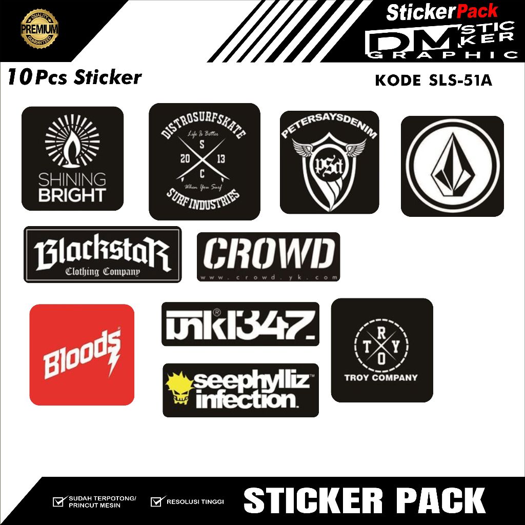 

STICKER PACK ISI 10 PCS 10 RIBUAN KODE SLS-51
