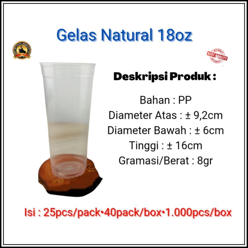 gelas plastik 18oz Slim (50pcs) SLIM/Gelas Cup 18oz Slim