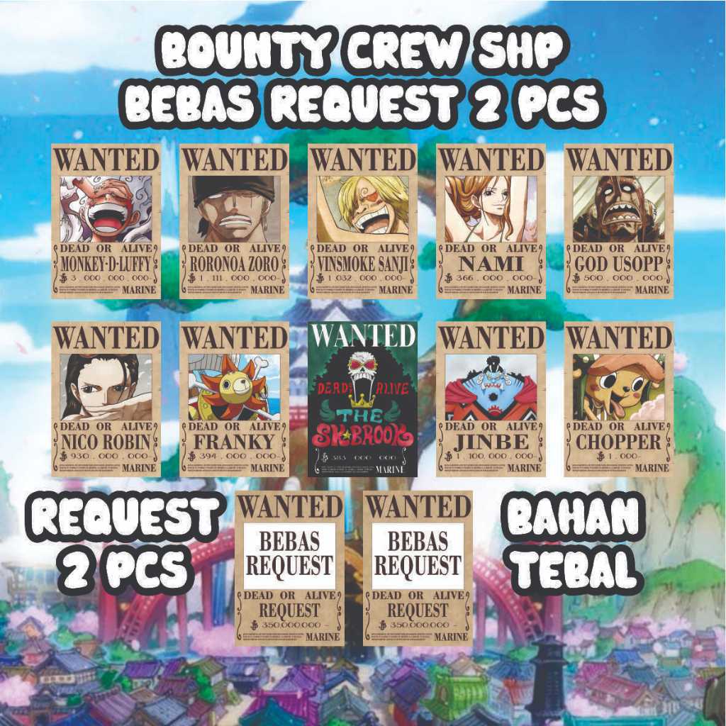 Poster Bounty Anime One Piece Full Crew SHP