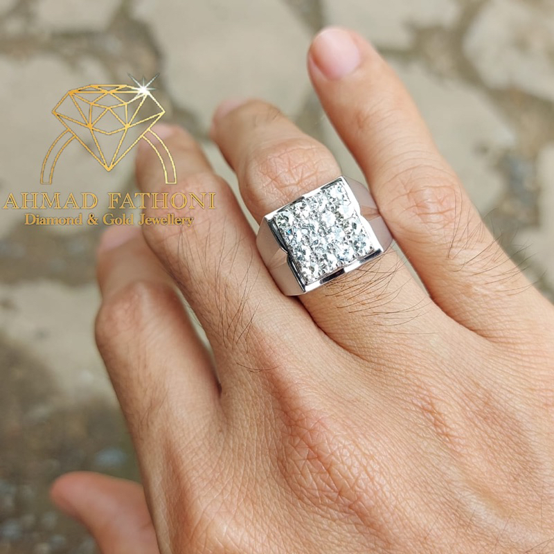Cincin Pria Berlian 1.00ct Cincin Berlian Cincin Cincin Perak Berlian Cincin Palladium Cincin Emas B