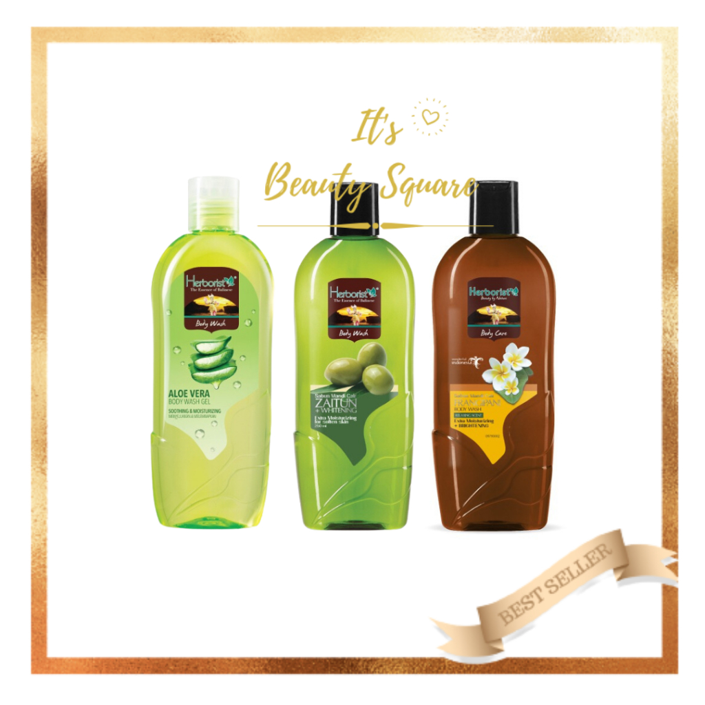 Herborist Body Wash Aloe Vera 250ml | Herboris Body Wash Zaitun 250ml | Herborist Body Wash Frangipa