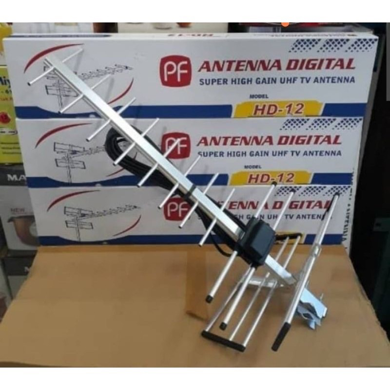 Antena Digital PF HD 12 ( Kabel 10 Meter) / Antenna Outdoor Luar Rumah Boster SUPERHD Elecor