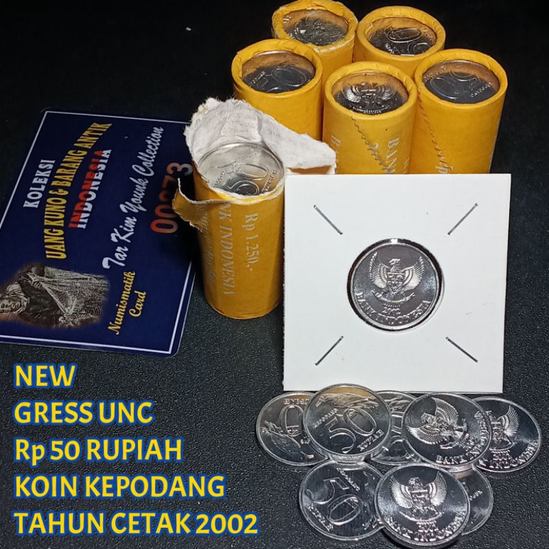 TTP1136 50 Rupiah Koin Kepodang Tahun 2002 Gress Baru/Unc Langka