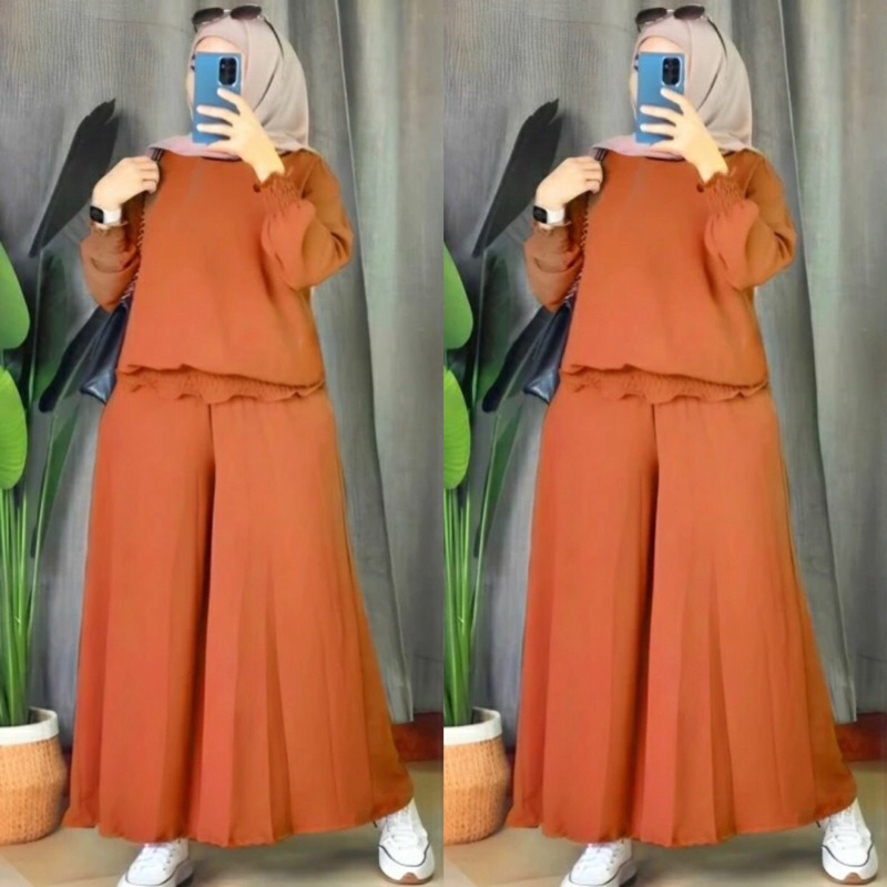 Setelan Cringkle LD110 Heba Set Setcel kulot Cringkle Setelan wanita Cringkle