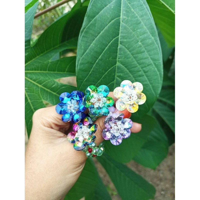 Ring Hijab Kristal Lotus / Ring Hijab / Copy Swarovski / Cincin Hijab